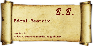 Bácsi Beatrix névjegykártya