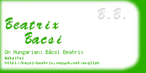 beatrix bacsi business card